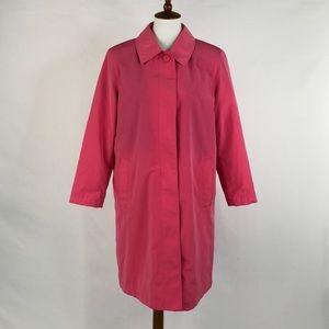 Esprit Pink Lined Button Front Mid Length Coat